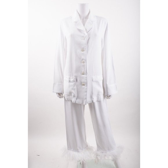 Sleeper Other - Sleeper Womens Feather Party Pajama Shirt & Pants Set M White-bridal pajamas